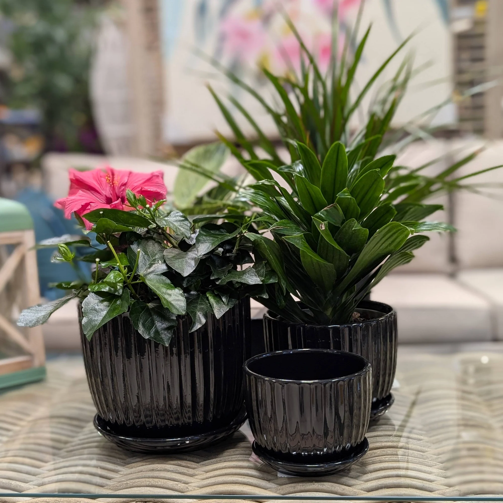 Collection Ruby - Cache-pot en céramique avec soucoupe - Image 3