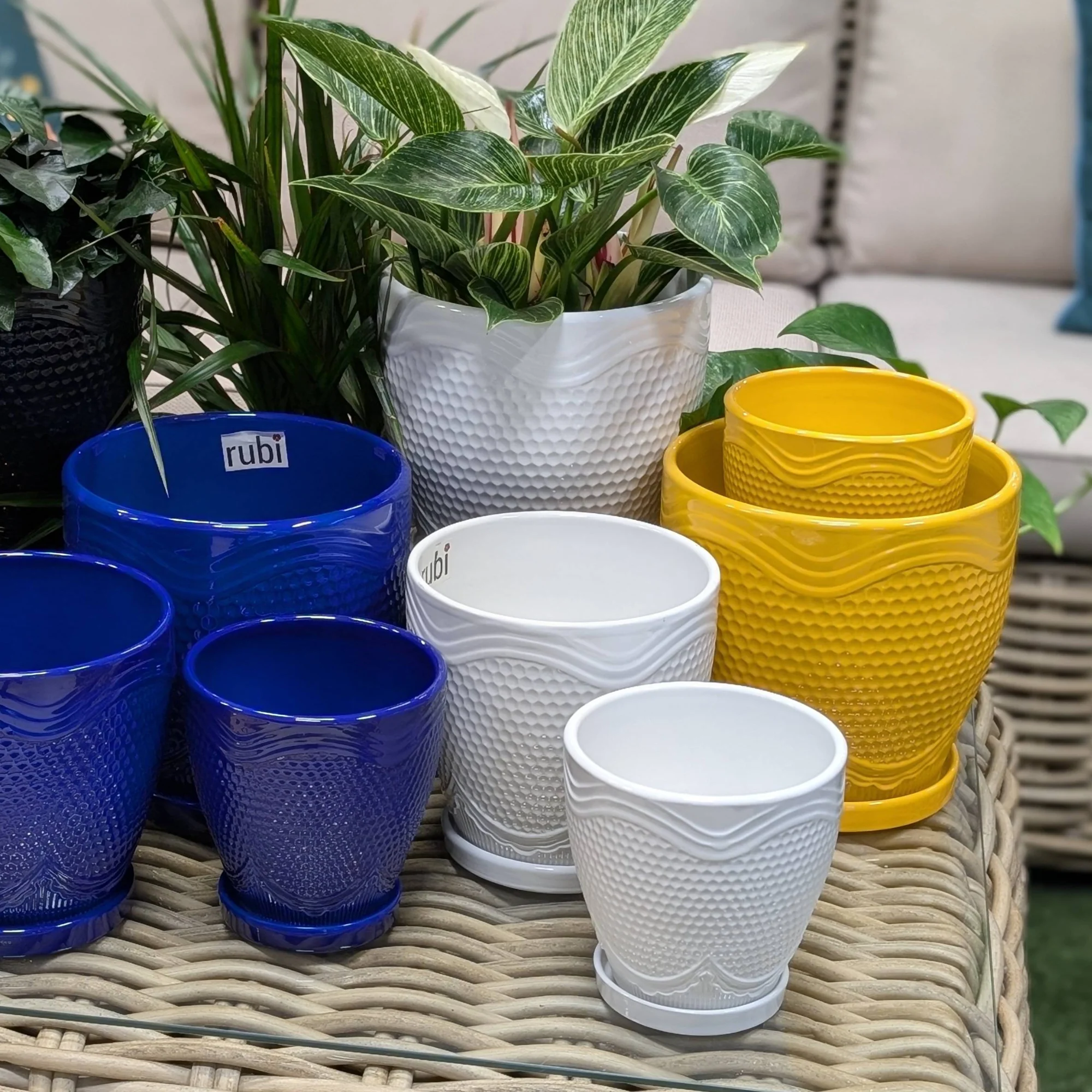 Collection Ruby - Cache-pot en céramique avec soucoupe - Image 5